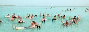 People from the Diocese of Ely (England) floating together in the Salt Sea